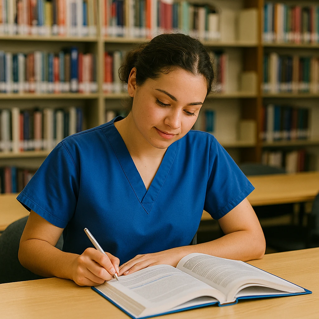LVN Student Studying for NCLEX